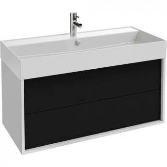 Тумба JACOB DELAFON VIVIENNE EB1585-N18-S14 под раковину, 100 см корпус белый фасад черный лак