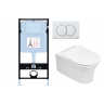 Унитаз c инсталляцией JACOB DELAFON ALEO сиденье тонкое микролифт, панель для двойного смыва, глянцевый белый E21731RU-00